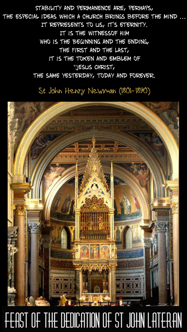 stability and permanence - st john henry newman - feast of the lateran 9 nov 2019