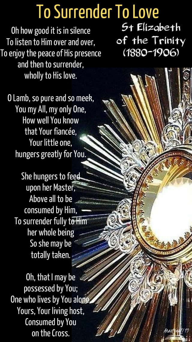 to surrender to love st elizabeth of the trinity 8 nov 2019