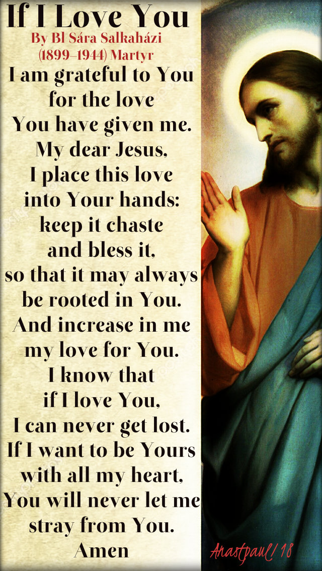 if-i-love-you-prayer-of-bl-sara-salkahazi-27-dec-2018 and one min refl 2019