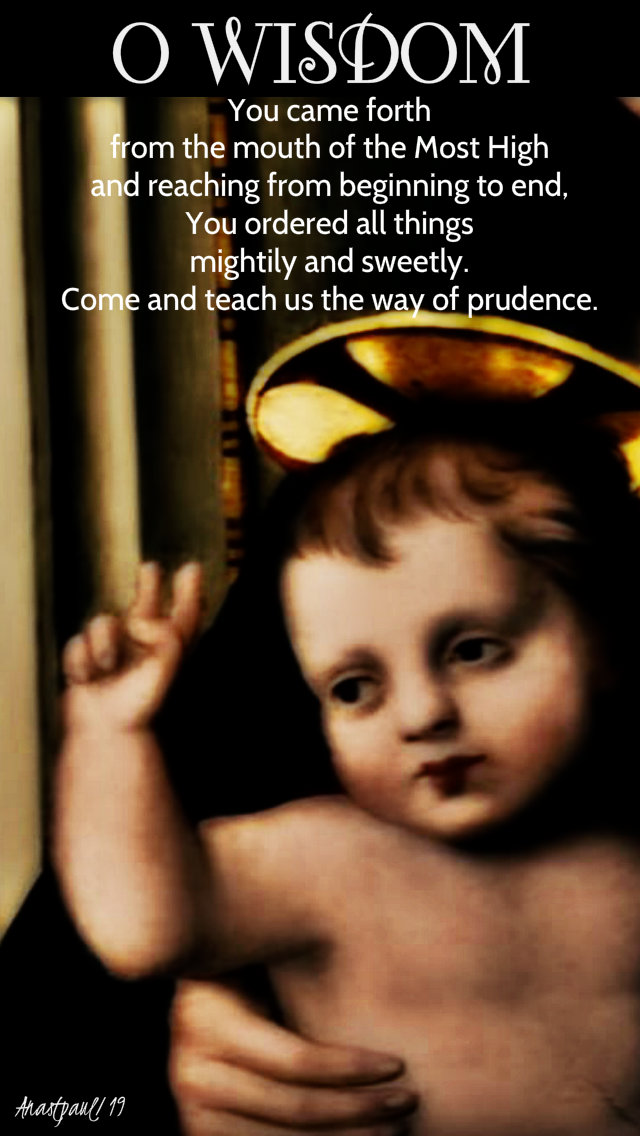 O WISDOM - you came forth from the mouth of the most high - 17 dec 2019