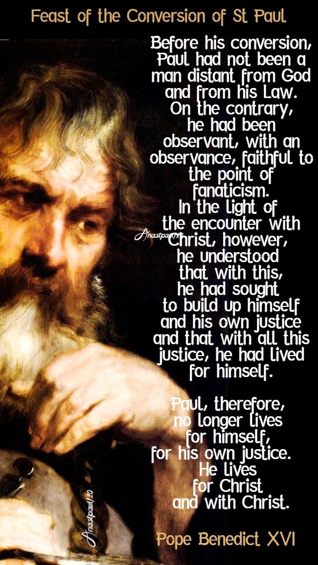 before his conversion paul - pope benedict 25 jan 2020