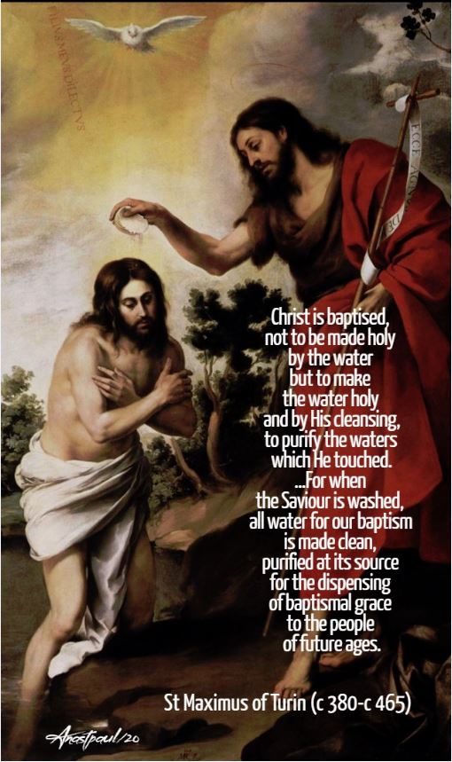 christ is baptised not to be made holy but to make the water holy - st maximus of turin 12 jan 2020.JPG