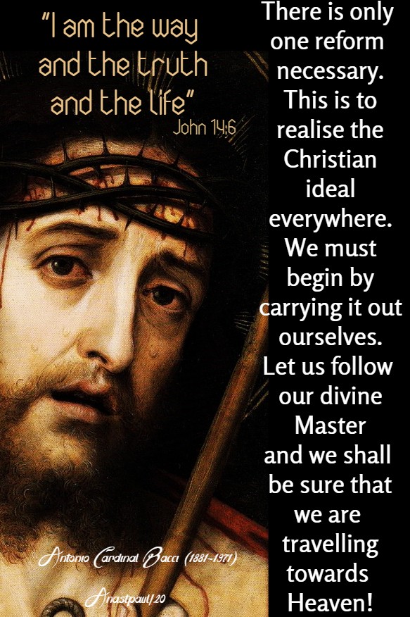 John 14 6 i am the way - there is only one reform necessary - bacci 24 jan 2020