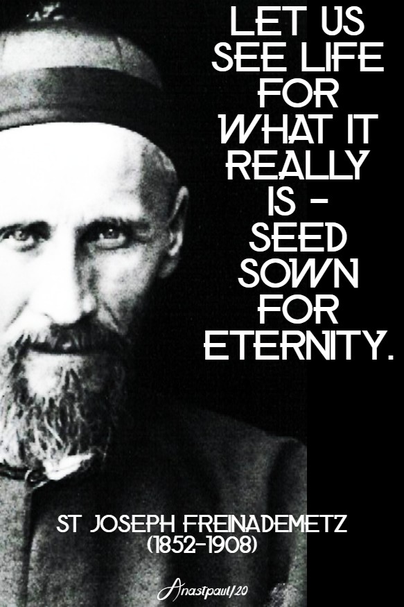 let us see life for what it really is seed sown for eternity st joseph freinademetz 28 jan 2020