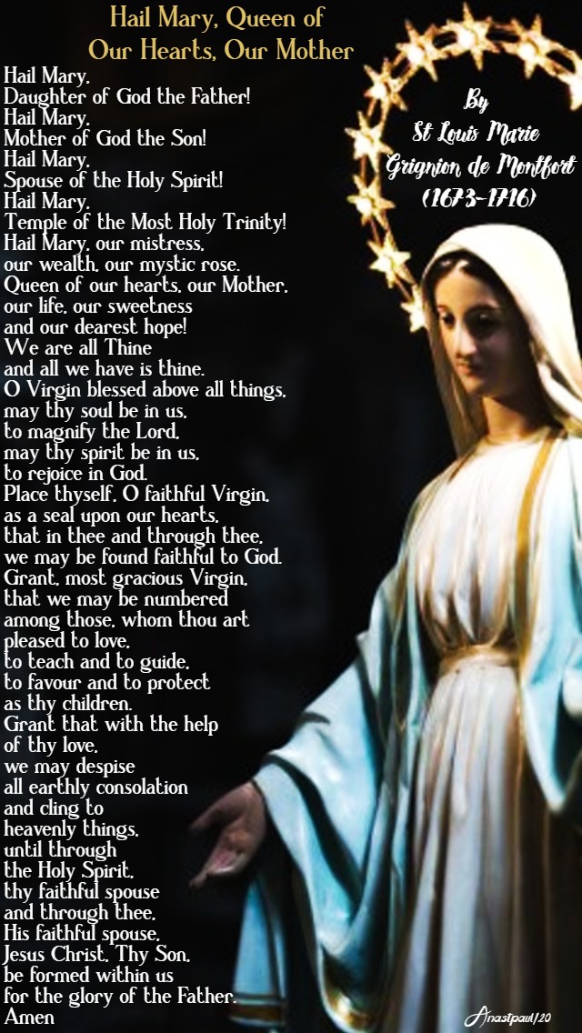hail mary queen of our hearts our mother - lenten novena 23 feb 2020 st louis de montfort