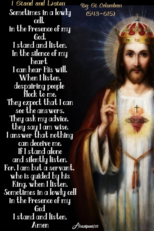 I stand and listen by st columban 24 Feb 2020 a prelude to Lent