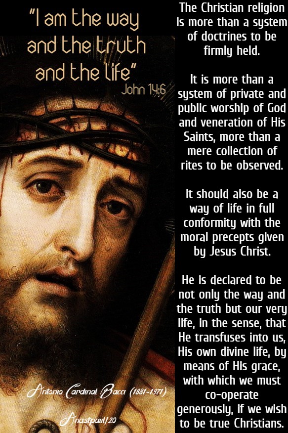 John 14 6 i am the way -the Christian religion is moe than - bacci 7 feb2020