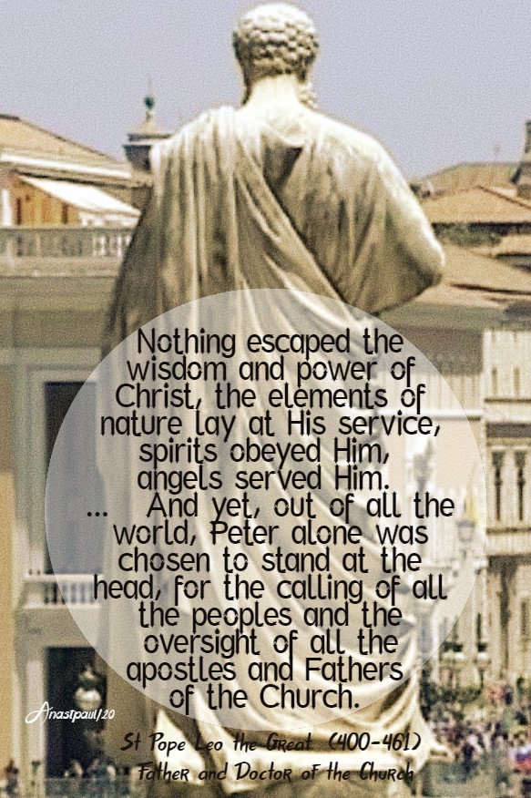 nothing escaped the wisdom and power of christ - 22 feb 2020 chari of st peter st pope leo the great