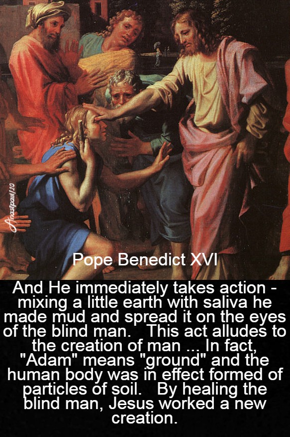 and he immediately takes action - pope benedict man born blind - 22 march 2020