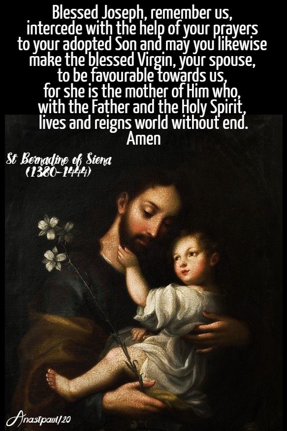 blessed joseph remember us - st bernardine of siena 19 march 2020