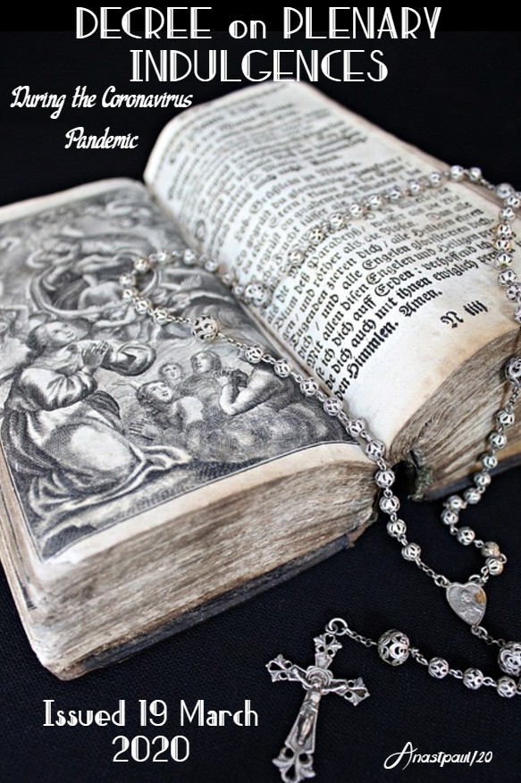 DECREE ON PLENARY INDULGENCES CORONAVIRUS 21 MARCH 2020