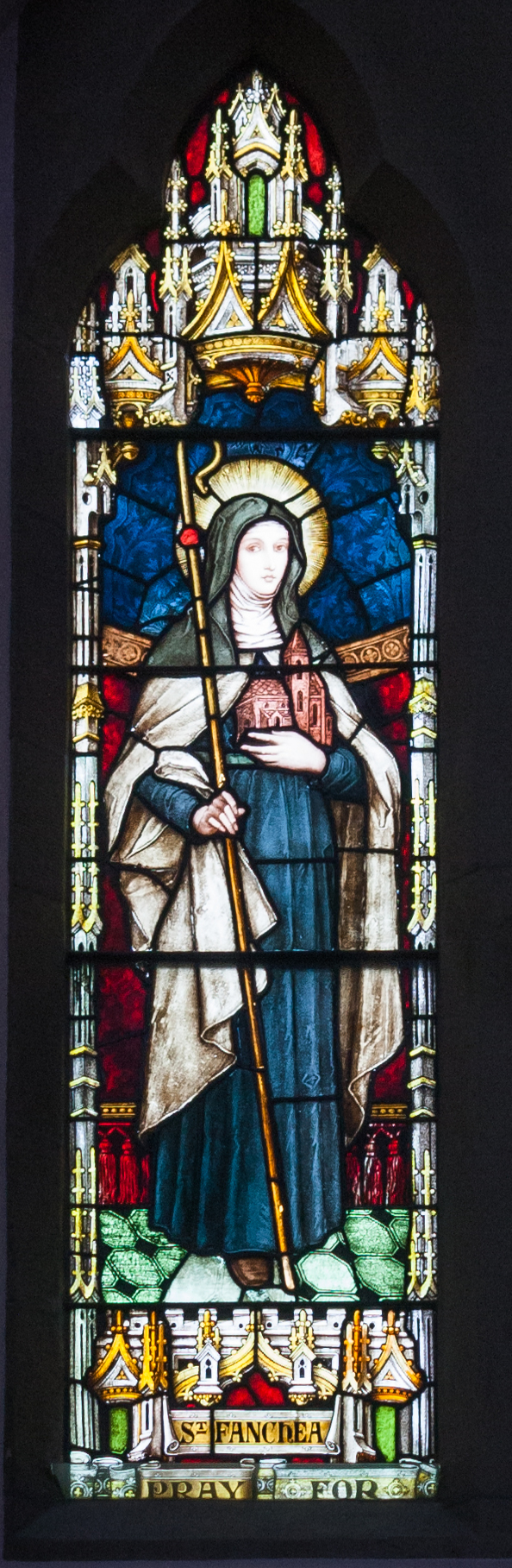 Enniskillen_St._Michael's_Church_East_Aisle_Window_06_Local_Saints_Detail_Saint_Fanchea_2012_09_17