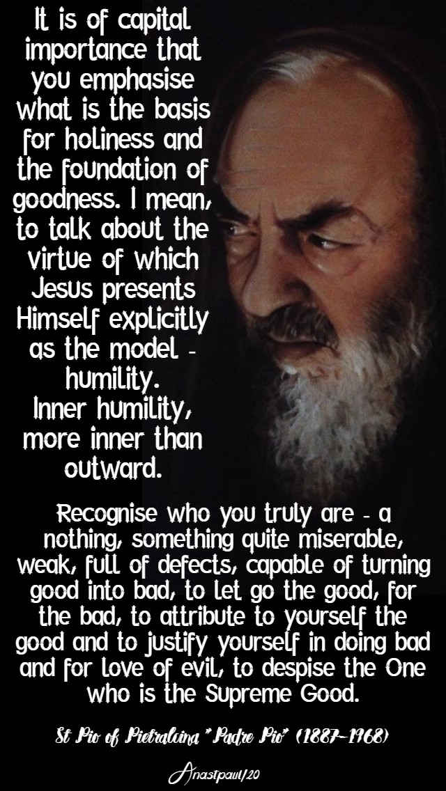 humility - padre pio - 21 march 2020