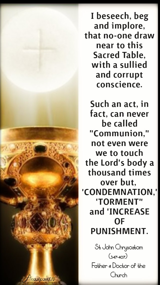 I beseech beg and implore - st john chrysostom 15 march 2020