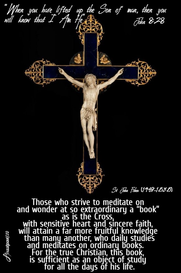 john 8 28 - when you have lifted up - those who strive to meditate - st john fisher 31 march 2020