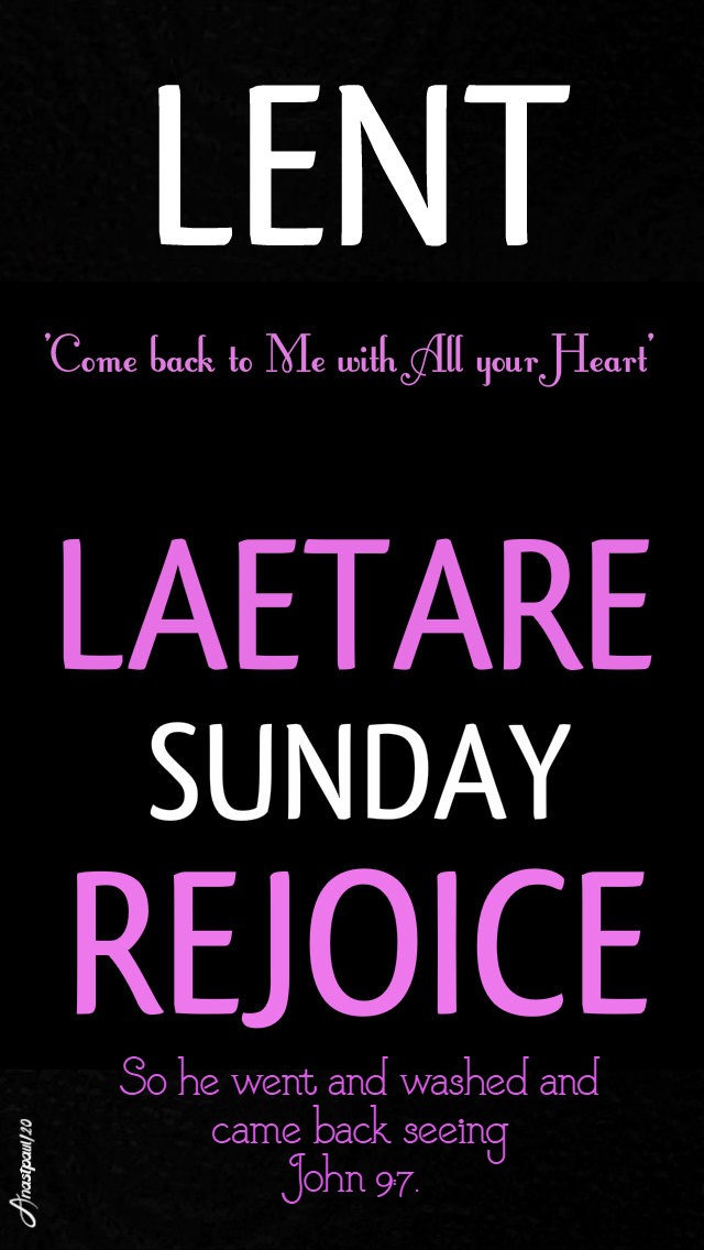 lent - laetare sunday 4th sun of lent 22 march 2020