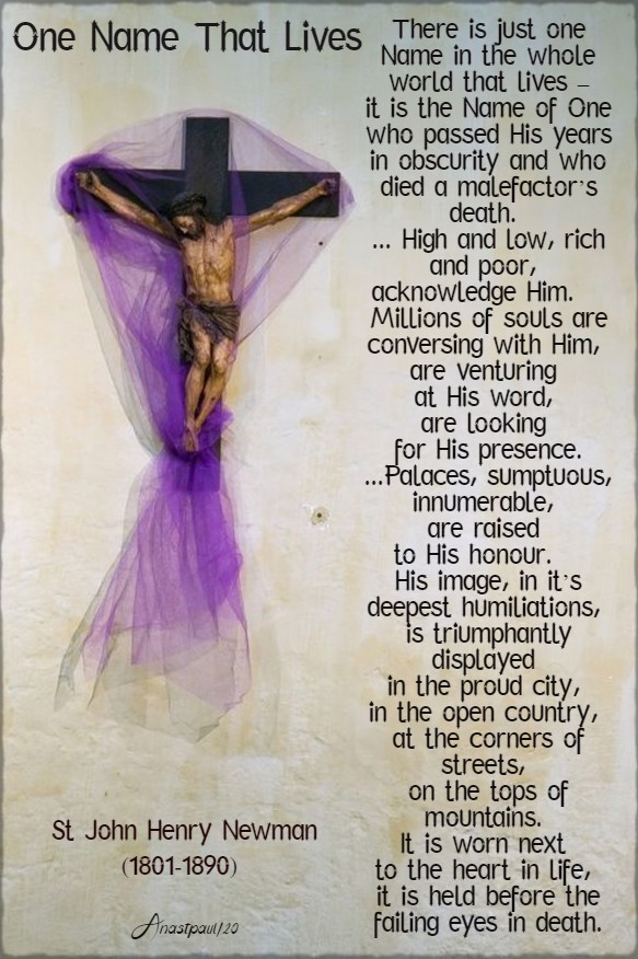 one name that lives st john henry newman 28 march 2020