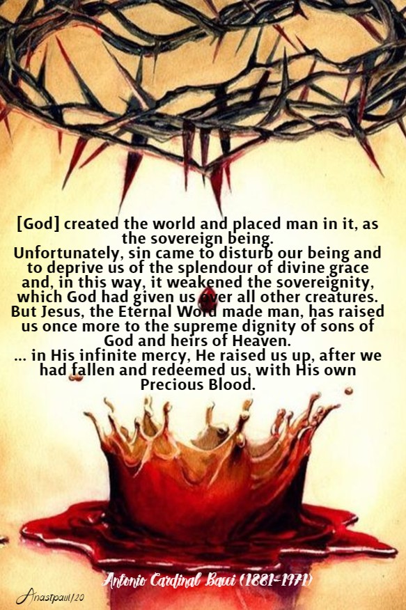 redeemed us by his precious blood - bacci 26 march 2020