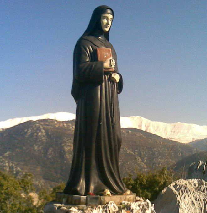 st rafqa huge statue