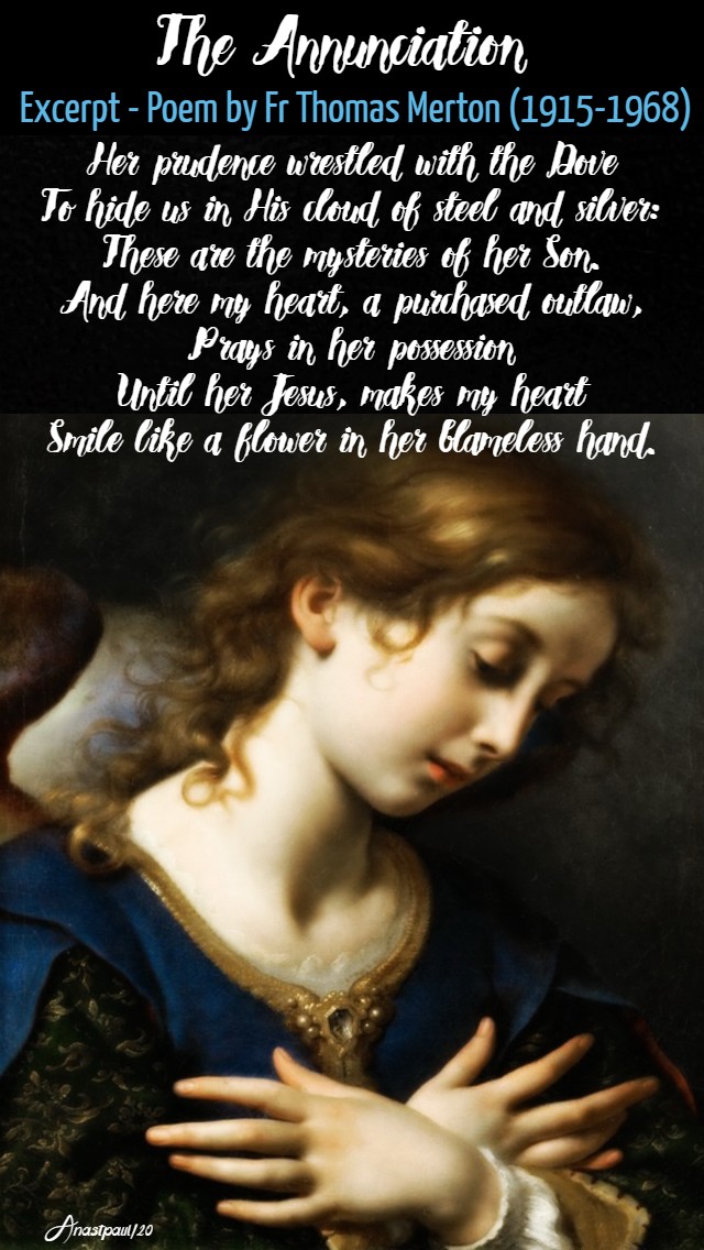 the annunciation poem by thomas merton 25 march 2020