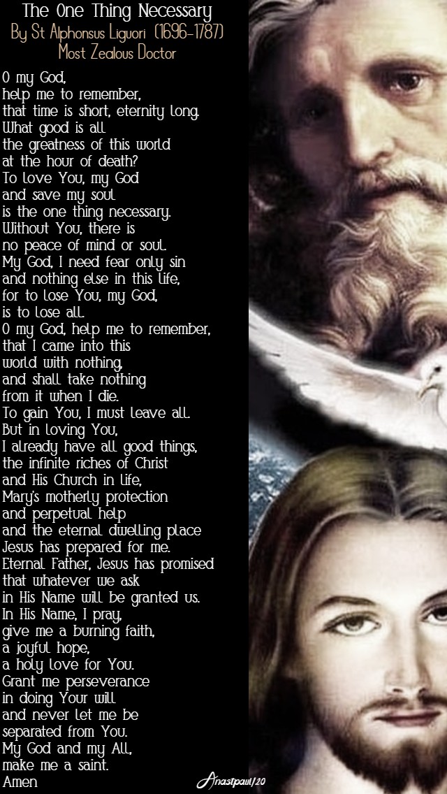 the one thing necessary st alphonsus liguori 1 april 2020