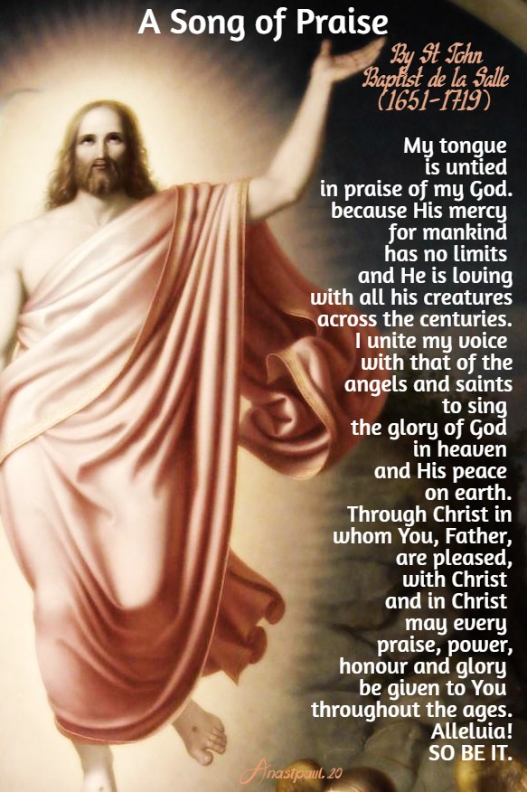a song of praise by st john baptist de la salle 27 april 2020
