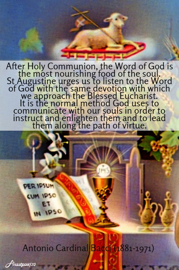 after holy comm the word of god is the most - bacci - 28 april 2020