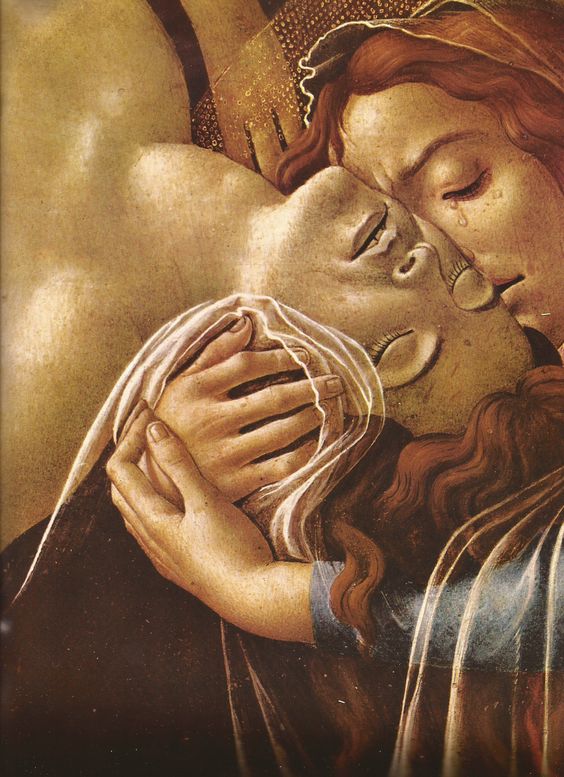 botticelli lamentation over the dead christ 1492 detail