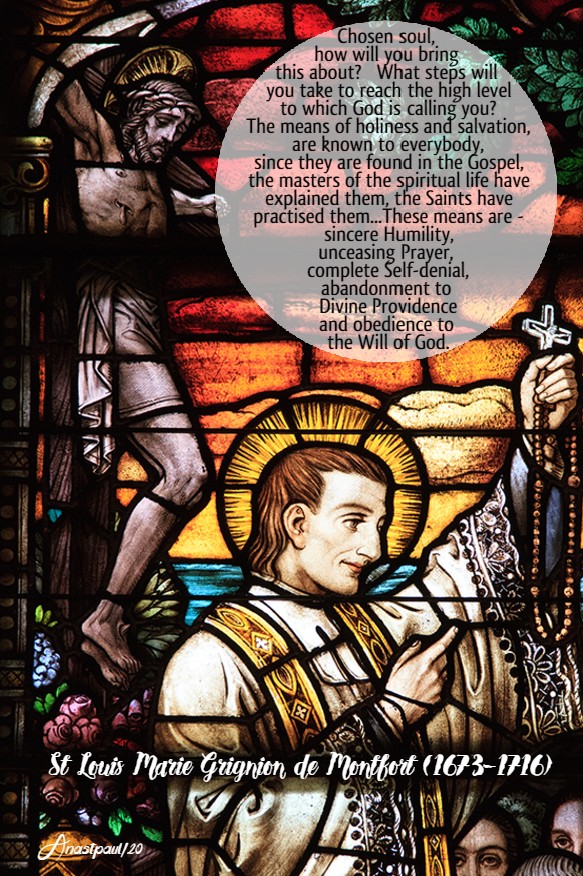 chosen soul how will you bring this about - st louis de montfort 28 april 2020