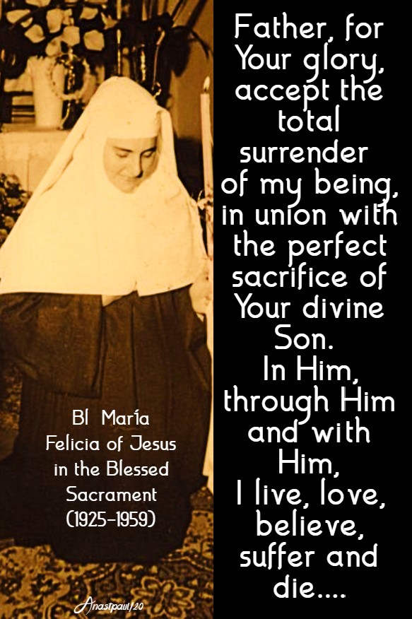 Father for your glory - bl maria of jesus in the bl sac - 28 april 2020