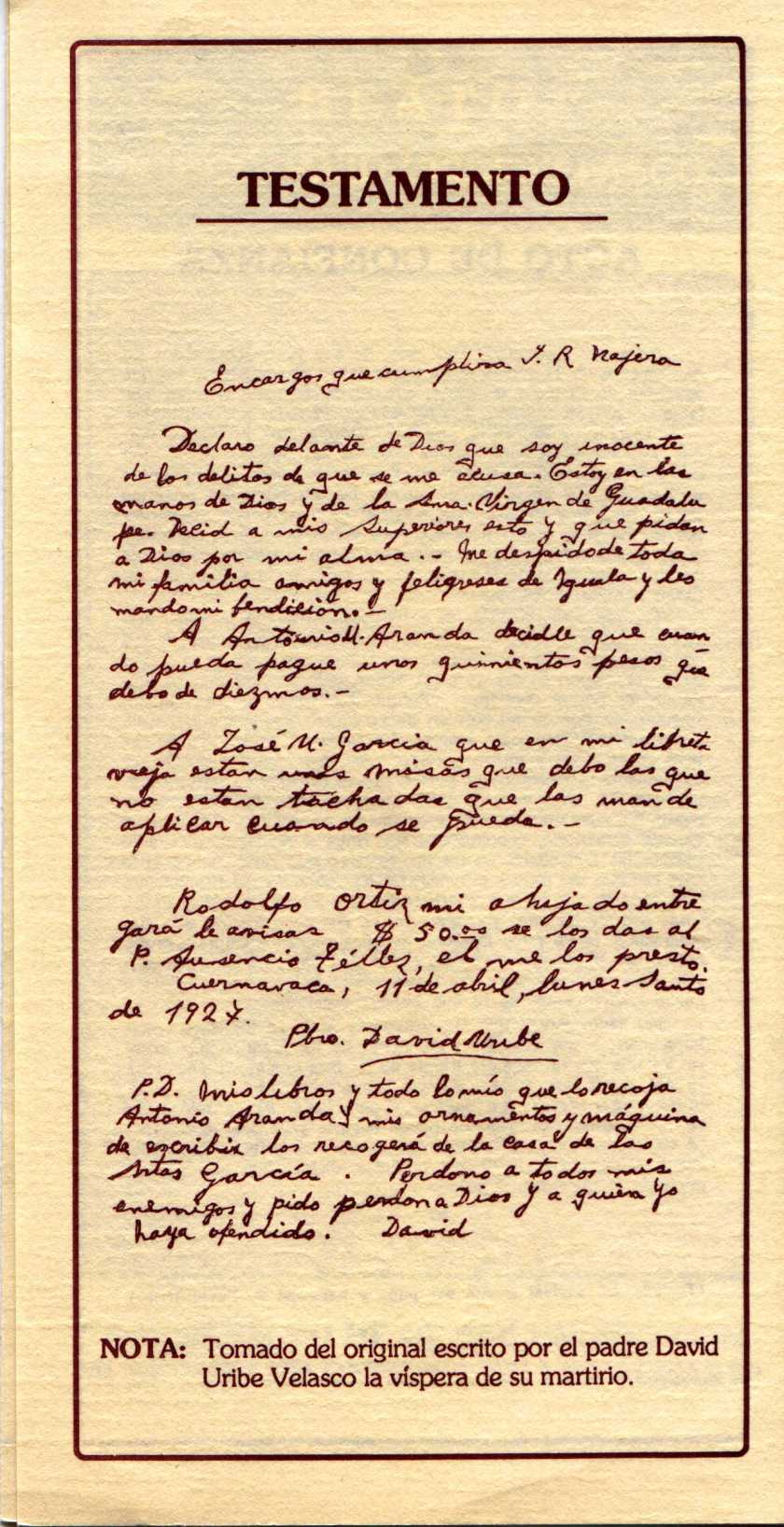 last will and testament of st david uribe