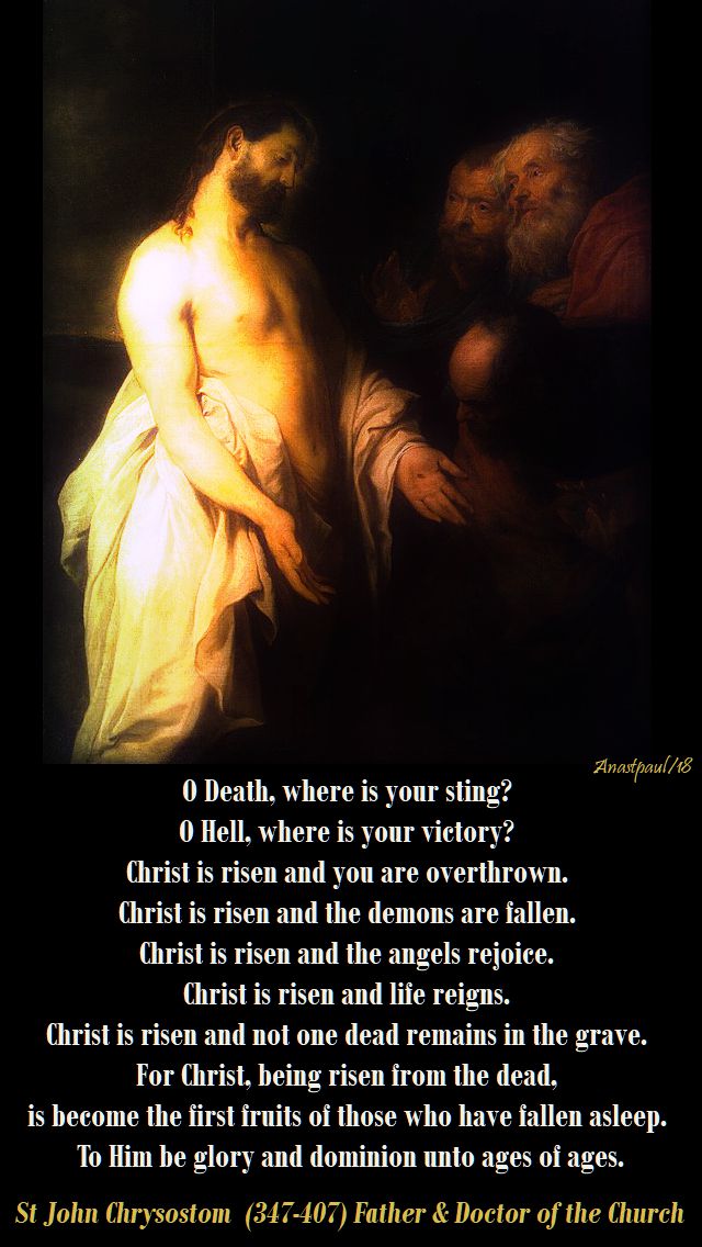 o death where is your sting - st john chrysostom - easter thursday - 5 april 2018