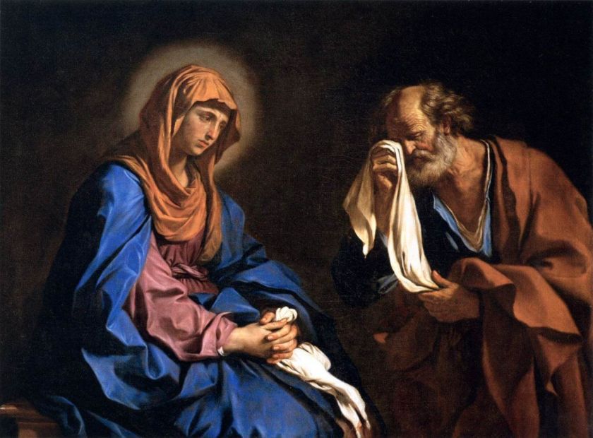 sorrowful mother with apostle peter maybe
