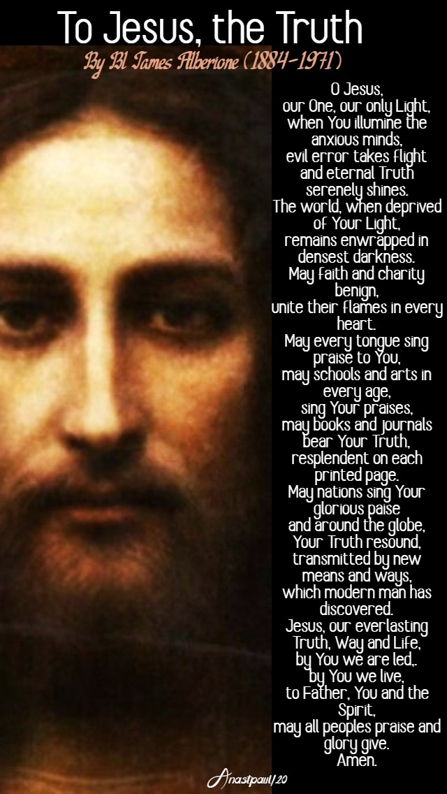 to jesus the truth bl james alberione 22 april 2020