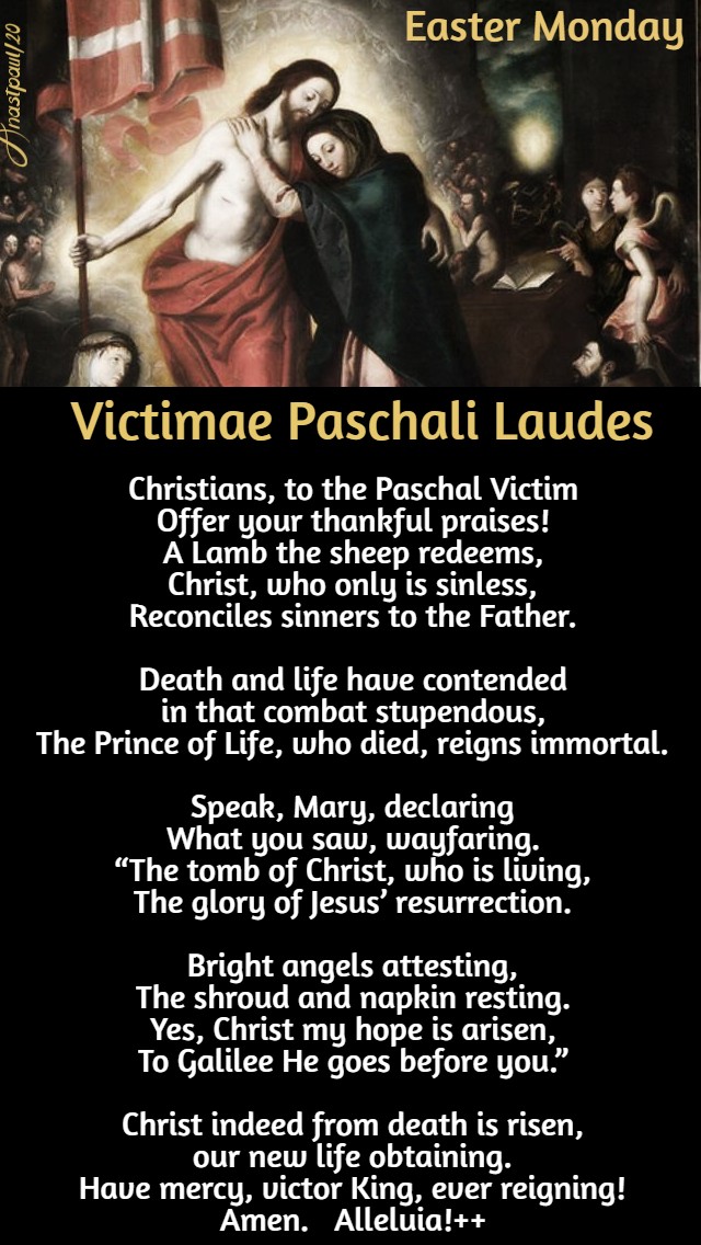victimae paschali laudes no 2 easter monday 13 april 2020
