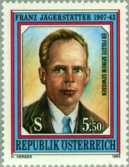50th-Memorial-Anniversary-of-bl Franz-Jägerstätter-1907-43 stamp