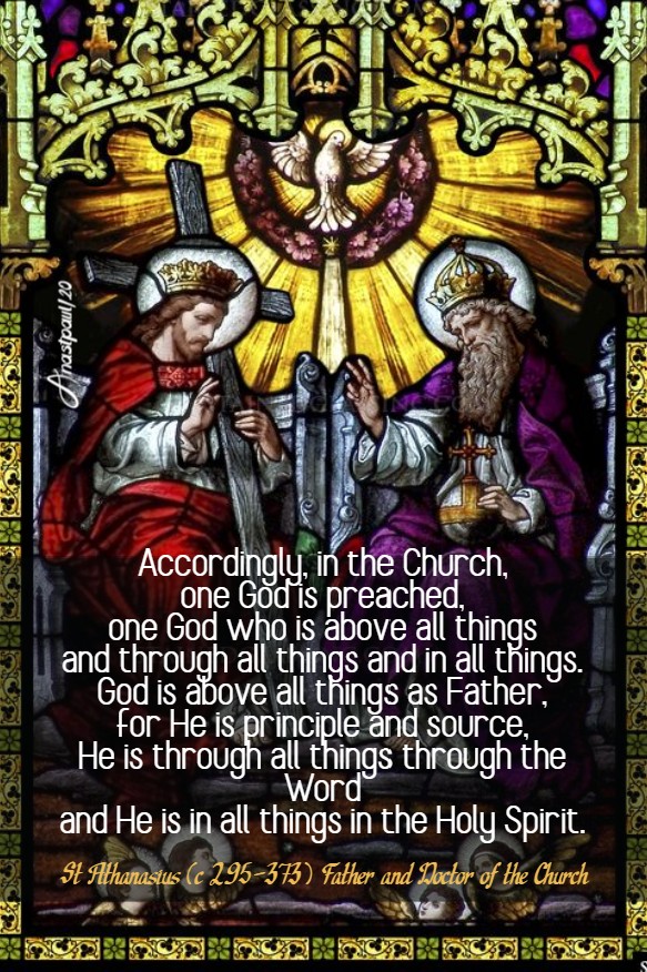 accordingly in the church one god is preached - st athanasius 31 may 2020 pentecost