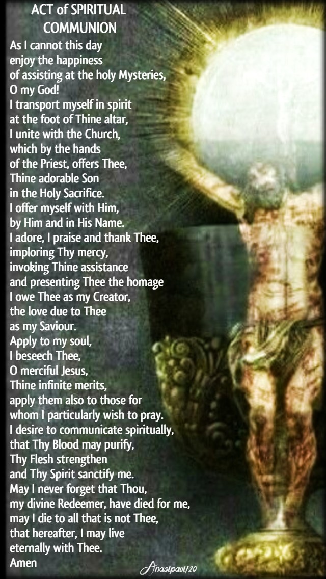 ACT OF SPIRITUAL COMMUNION 3 MAY 2020