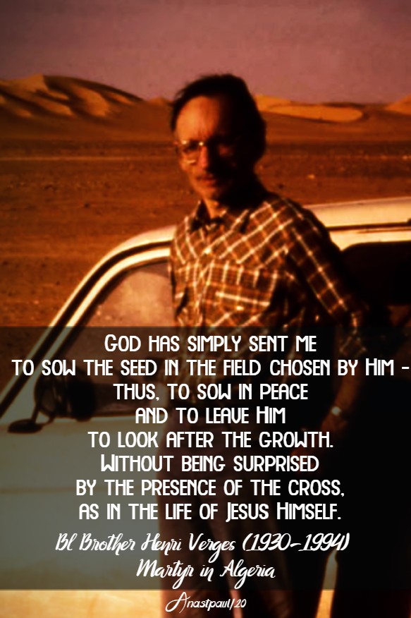 god has simply sent me - bl henri verges 8 may 2020
