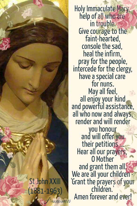 holy immaculate mary - our love for may st john XXIII 22 may 2020