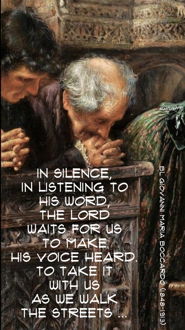 in silence in listening to his word - bl giovanni boccardo 30 dec 2019