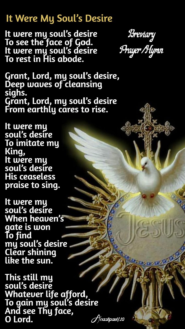 it were my souls desire - 17 may 2020 6th sun easter act of spiritual communion