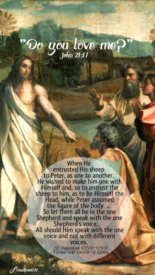 john 21 17 do you love me - when he entrusted his sheep to peter - st augustine 29 may 2020
