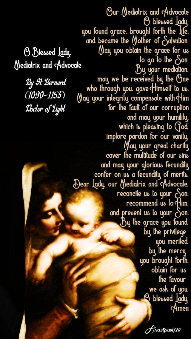o blessed lady mediatrix and advocate 9 may 2020 st bernard