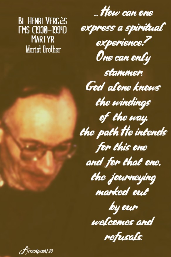 one can only stammer - bl henri verges martyr 8 may 2020