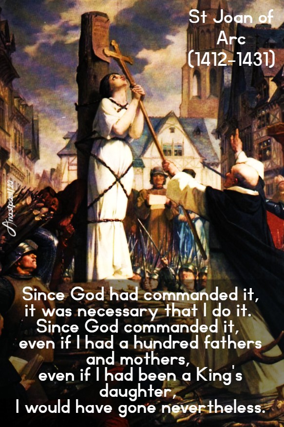 since god has commanded it - st joan of arc 30 may 2020