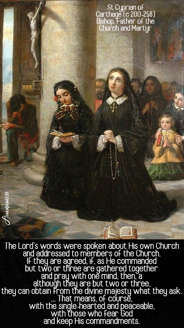 the lord's words were spoke about his own church - st cyprian of carthage 24 may 2020
