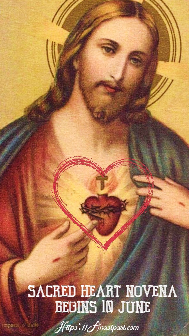 announcing the sacred heart novena begins wed 10 june