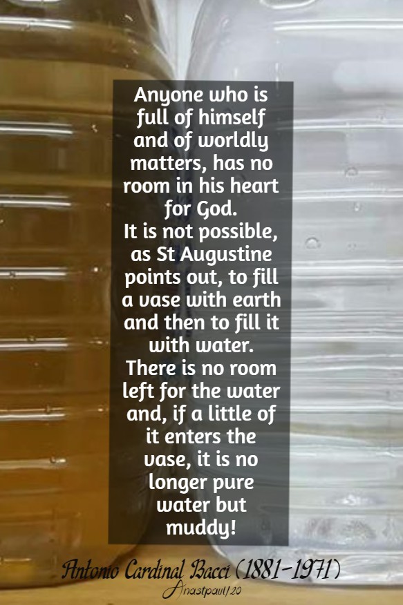 anyone who is full of himself and of worldly matters - bacci interior mortification 22 june 2020