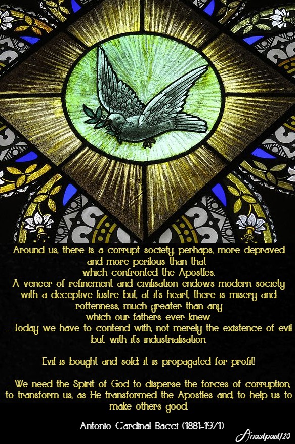 around us there is a corrupt society - the feast of pentecost - bacci 23 june 2020